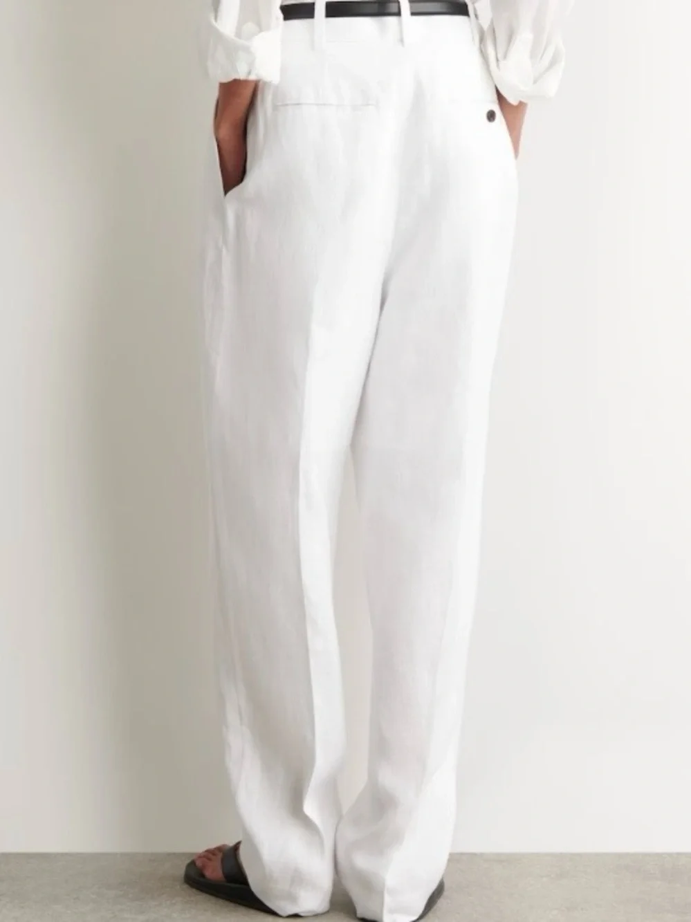 COS Tailored Linen Barrel Leg Pants in White Size 6. NWT